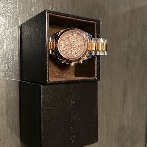 Michael Kors MK5905 Bradshaw Clear Acrylic Bracelet Rose Gold Chronograph Watch